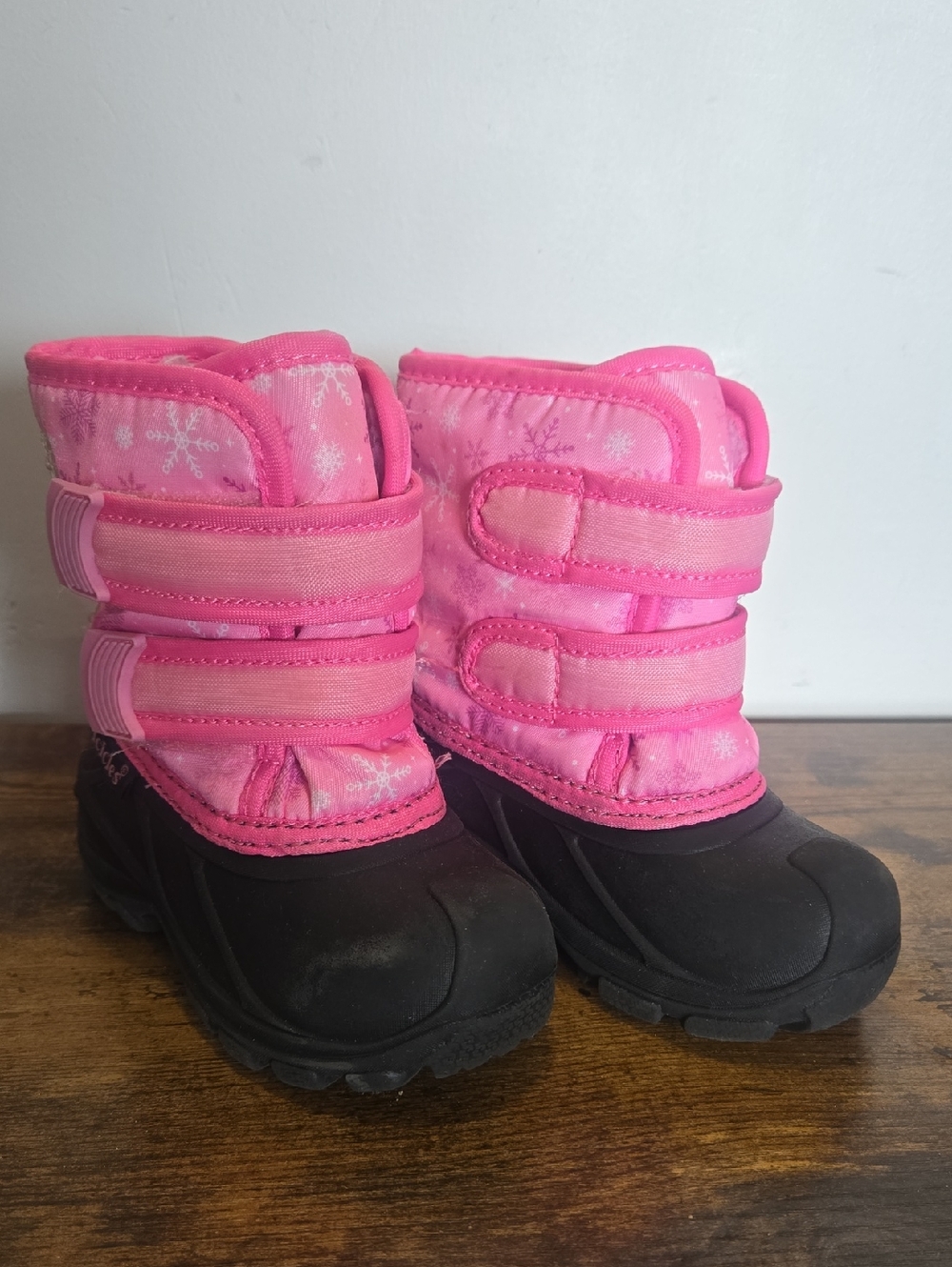Girls' Pink Insulated Winter Boots with Double Hook-and-Loop Straps (🛍6/$36)